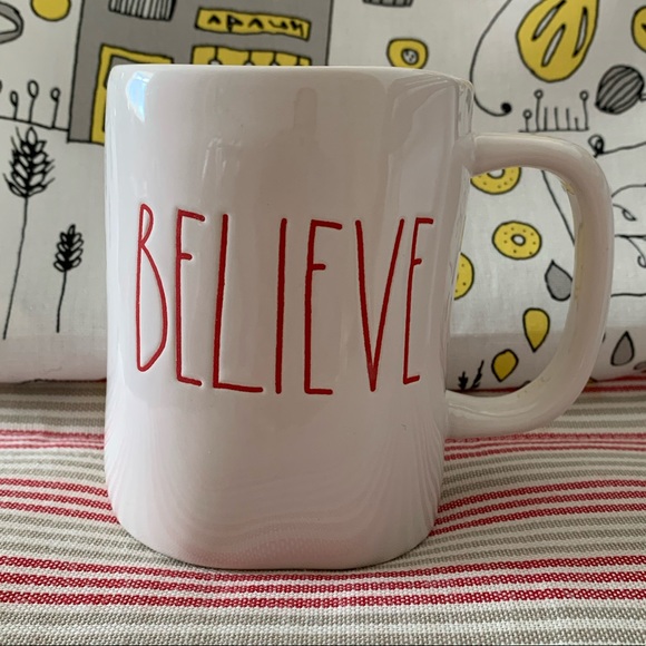 Rae Dunn Other - Rae Dunn Believe red statement holiday coffee mug